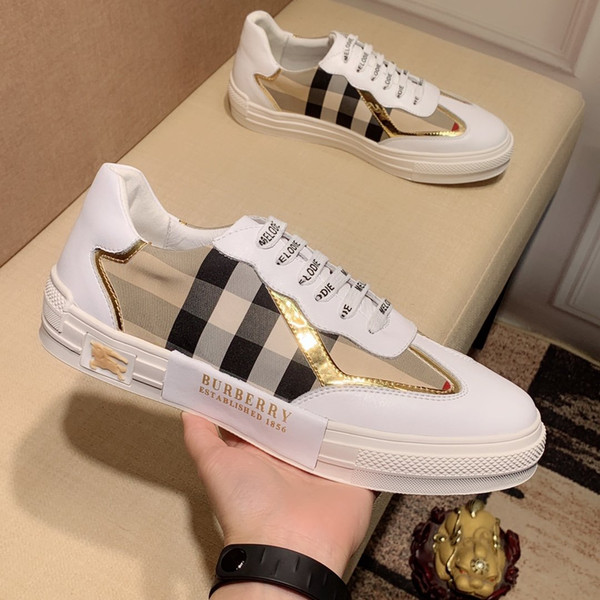 New Luxury Men's Shoes Hot Sale Breathable Sneakers Casual Famous Design Sneakers Retro Plaid Printed Cotton Sneakers