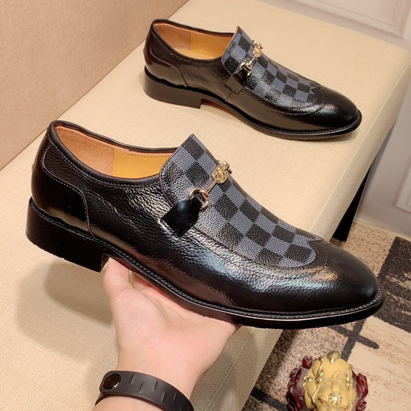 Men's formal shoes luxury leather business office men's shoes high quality classic horsebit wedding party oxford shoes ASDF