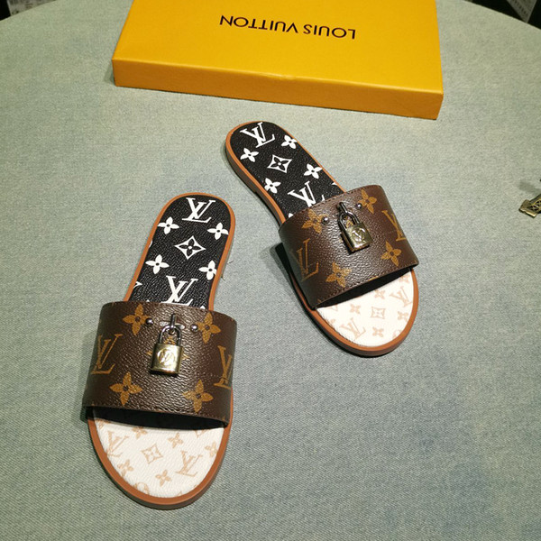 The new Miss Xia Ji Designer luxury high-quality leather slippers sandals flat shoes casual shoes sandals flat sandals with original box qr