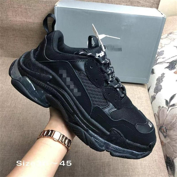 2020 new Paris 17FW Triple-S Crystal Bottom Green Luxury Dad Shoes Platform Sneakers for Mens Women Vintage Kanye Old Grandpa Trainers