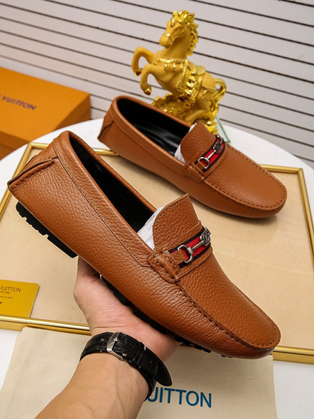 Leather simple men's business dress shoes breathable lace spring formal wedding party basic men's shoes QAZX