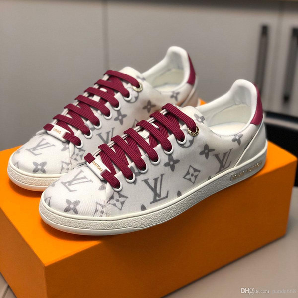 Free shipping luxury women s pull-on sneakers imported leather fabric sewing fashion casual shoes monclerbadminton sneakers size35-42
