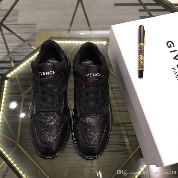 High quality fashion luxury men's casual shoes and breathable comfortable running shoes leather rubber flat sneakers
