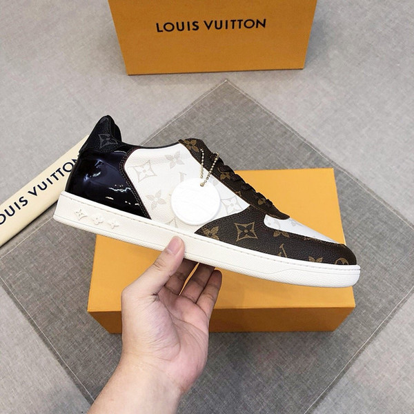 Free Shipping 2020 High Quality Fashion Imported Leather Mesh Weave Men's Sports Casual Shoes Trend Round Head Lace Up Wild Style3#