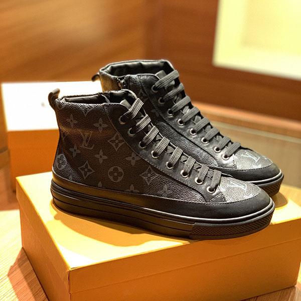 Stylish high-quality men's casual shoes and luxurious classic comfortable driving shoes leather printed flat high-top shoes