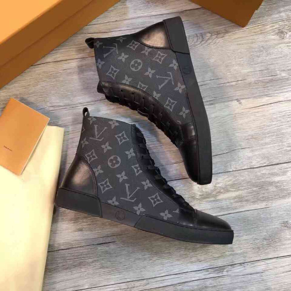 Stylish luxury casual shoes and classic comfortable driving shoes real leather non-slip flat men's high-top shoes