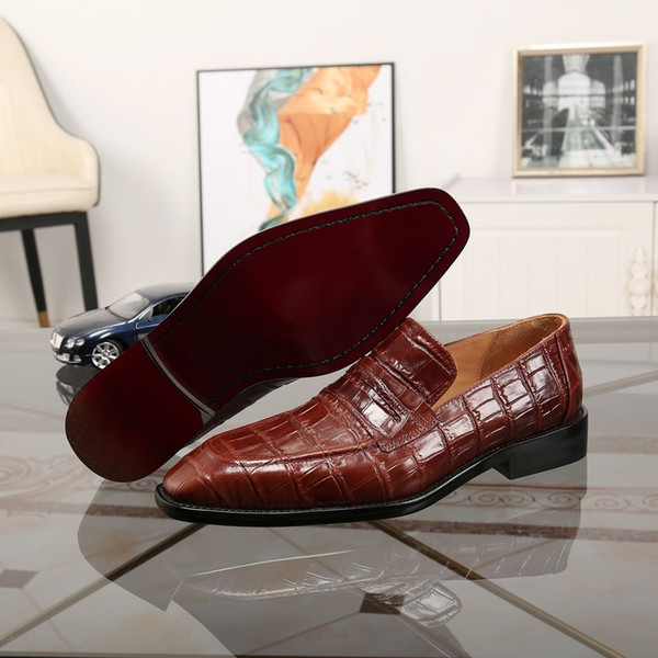 2019 new luxury men's formal leather shoes, plus 38-45 business casual leather shoes men's formal wedding flat shoes HAW