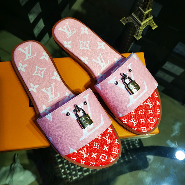 The new Miss Xia Ji Designer luxury high-quality leather slippers sandals flat shoes casual shoes sandals flat sandals with original box qu