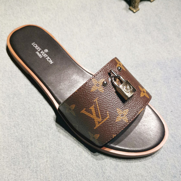The new Miss Xia Ji Designer luxury high-quality leather slippers sandals flat shoes casual shoes sandals flat sandals with original box qf