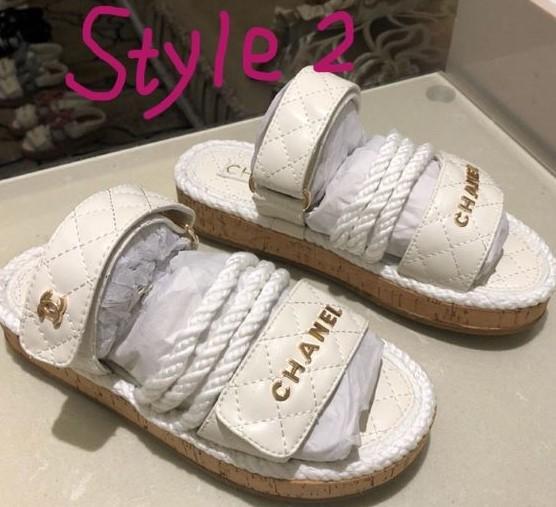 Women's classic comfortable sandals and high-end fashion pop vintage leather flat casual shoes sandals strap box