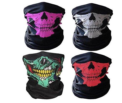 Motorcycle Cycling Scarf Half Face Mask Windproof Tribal Classic Skull Soft Polyester Facemask Headwear Warmer Cap Neck Ghost Multi Function