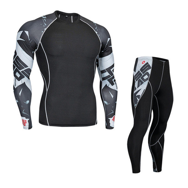 Motorcycle Men Thermo Underwears Suits Set Motorcycle Skiing Winter Warm Base Layers Tight Long Tops & Pants Thermal Underwear