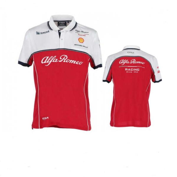 New Lapel Polo Shirt T-Shirt Alfa Romeo Racing Suit Short Sleeve Lapel Short Sleeve T-Shirt Round Neck Racing Suit