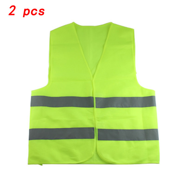 2 pcs Vest Clothing Traffic Motorcycle Night Rider GREEN-Yellow or Orange Safety Security Visibility Reflective Cycling Outdoor