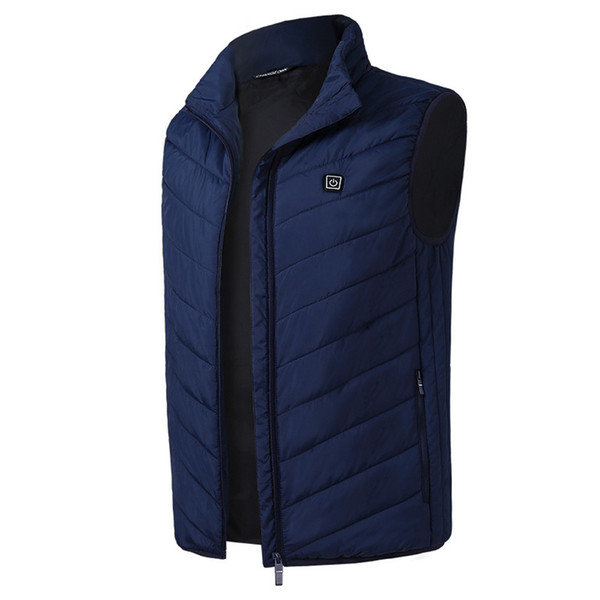 Men Warm Security Intelligence Vest USB Charge Winter Electric Heating Coat Waistcoat Constant Temperature Carbon Fiber Thermal