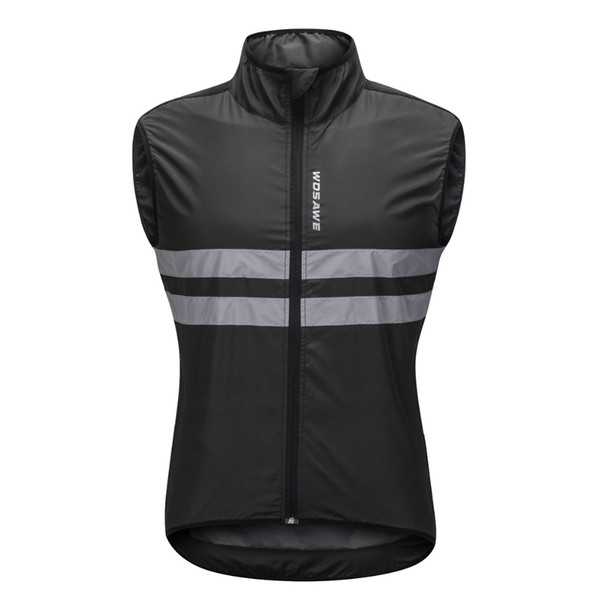 WOSAWE Motorcycles Vest Sports Reflective Sleeveless Cycling Running Safety Vest Windproof Bicycle Jerseys Wind Coat Outwear