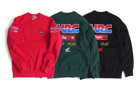 fox hrc honda plus velvet sweater spot SUP logo motorcycle casual sweatshirt