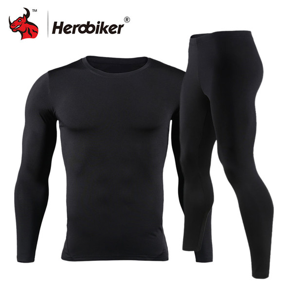 HEROBIKER Men Fleece Lined Thermal Underwear Set Motorcycle Skiing Base Layer Winter Warm Long Johns Shirts & Tops Bottom Suit