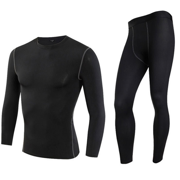 Men's Thermal Sport Underwear Set Motorcycle 4 Seasons Skiing Warm Base Layers Sportwear Tight Long shirt & Tops Set clothing