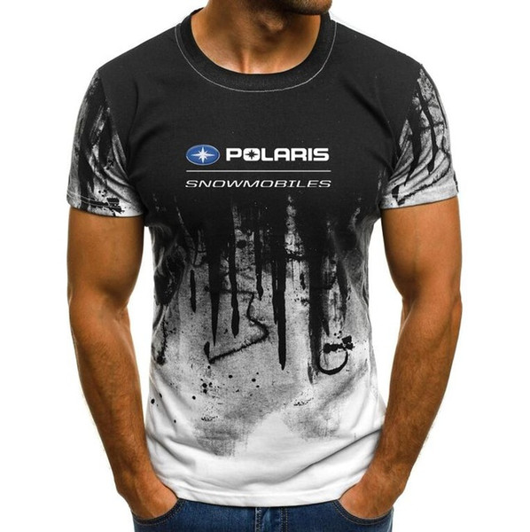 Summer New Fashion Polaris Snowmobiles Print T-shirt Men Cotton Short Sleeves Casual Male Tshirt Marvel T Shirts Men Tops Tees V