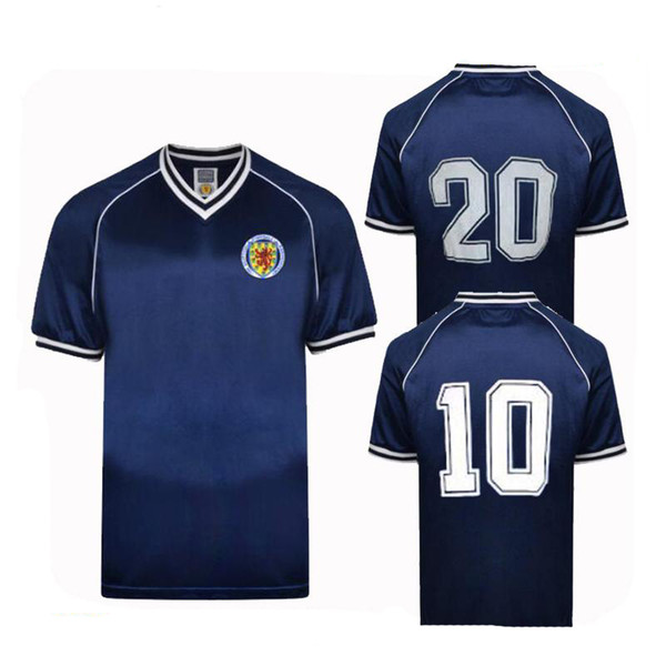 Scotland Retro 1982 Soccer Jersey Home blue 39 QSTURM 10 MARTIN 8 BROWN 11 RITCHIE 13 FORREST 1983 Football Shirt Sweatshirt