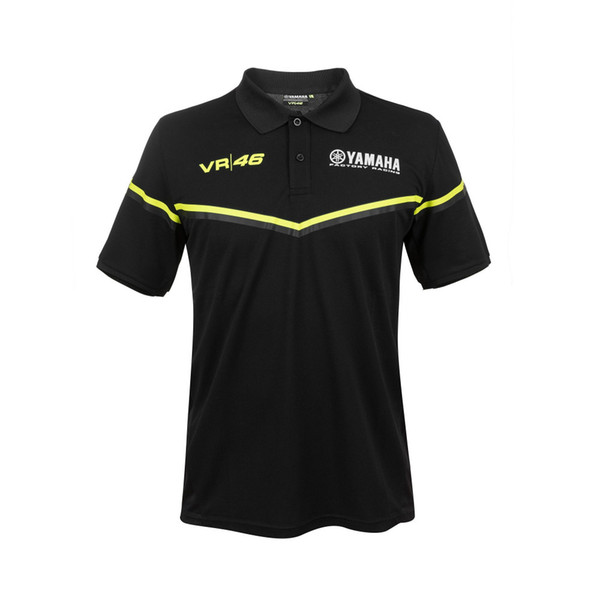 Moto GP Valentino Rossi Polo Shirt for Yamaha Dual M1 Racing Motorcycle Sports Black Polo