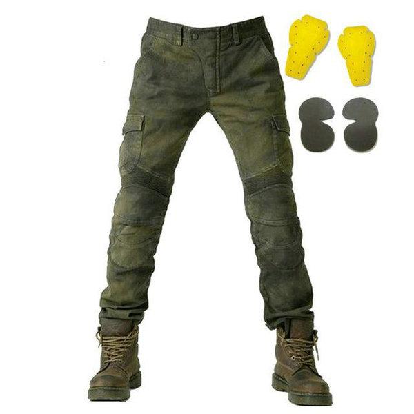 volero motorcycle motorpool army-green casual loose straight jeans knight daily riding moto sports protection pants motorbiker trousers