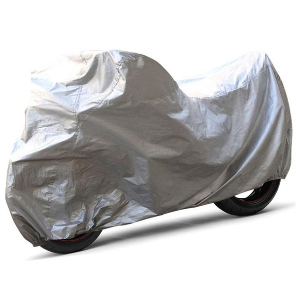 Waterproof Motorcycle Garage Tarpaulin Tarpaulin Motorcycle Cover 246 * 105 * 127 Cm / Size XL Silver