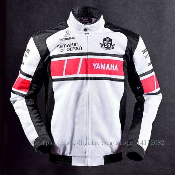 MOTOGP Racing Team 50th Anniversary Commemorative Edition White Jacket for YAMAHA Street Summer Motorcycle Club Jacket with Protectors