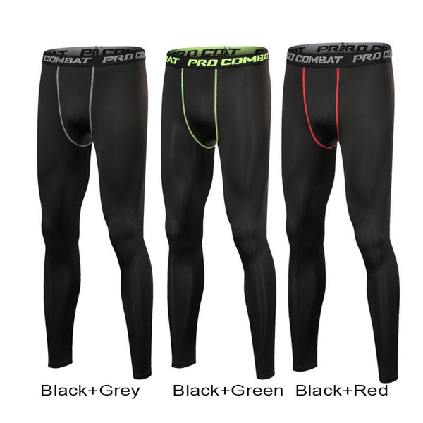 Men Compression Pants Sports Running Tights Basketball Gym Pants Bodybuilding Joggers Skinny Leggings Trousers Full Length Free shipping