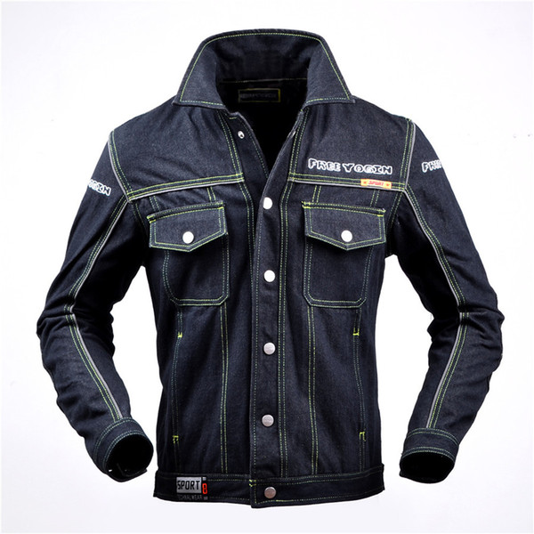 Ghost Racing Motorcycles Jeans Racing Jeans Fashion Jacket Lapels Windproof 5pcs armor NZY-715 Black blue