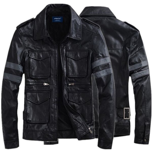 Hot Sale Motorcycle Cavalier Jacket for BIOHAZARD Game Resident Evil 6 Leon Jacket S. Gentlemen PU Leather Outerwear Coat