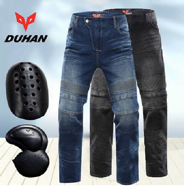 DUHAN DK018 Moto racing pants Motorcycle summer Jeans Off-road Motorcycle riding pants drop resistance External protective gear black blue