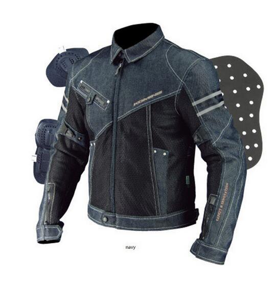 Free shipping 2017 Brand New Komine JK-006 Motorcycle Jacket Breathable Mesh Riding Racing Denim Jacket with protector