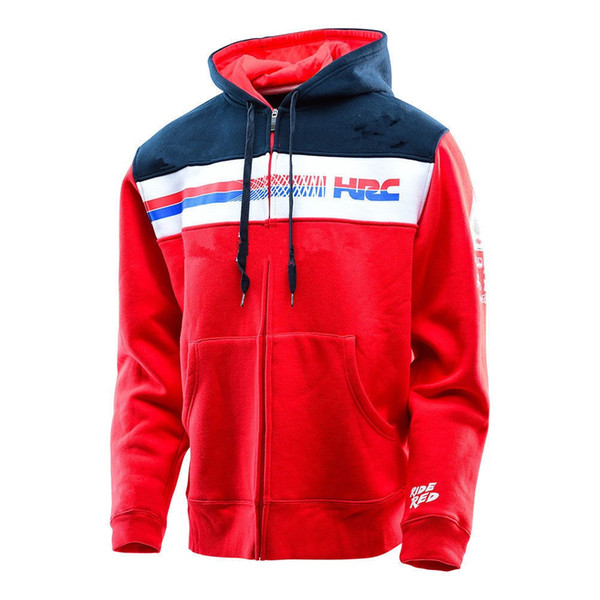 2017 New Red 100% cotton Motocross Sweatshirts Outdoor sports casual hoodies motorcycle racing jackets With zipper