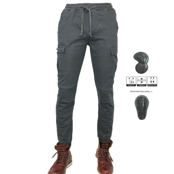 Loong biker motorcycle cycling pants work wear many pocket combat overalls straight loose cotton trousers motorbike jeans gray cotton jeans