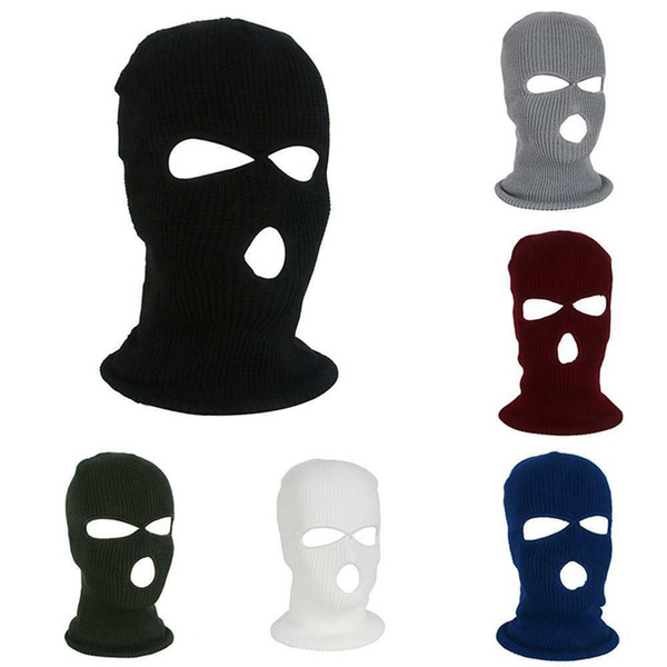 Army Tactical Mask 3 Hole Full Face Mask Ski Mask Winter Cap Balaclava Hood NEW