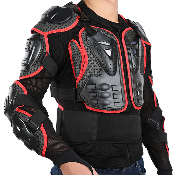 Hight Quality Motorcycle Full Armor Shirt Jacket Back Shoulder Protect Gear S-XXXL Black Red free shipping