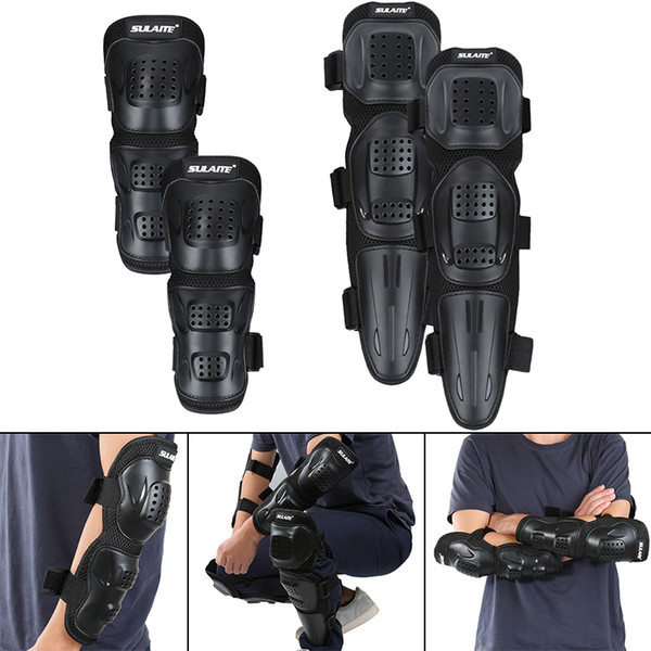 4pcs Adult Elbow Knee Protective Pads Equipped with Elastic Quick Release Strap Kneepad Elbow Guard