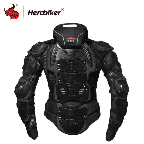 HEROBIKER Motorcycle Armor Off-Road Racing Body Protector Jacket Motocross Motorbike Jacket Motorcycle Jackets + Neck Protector