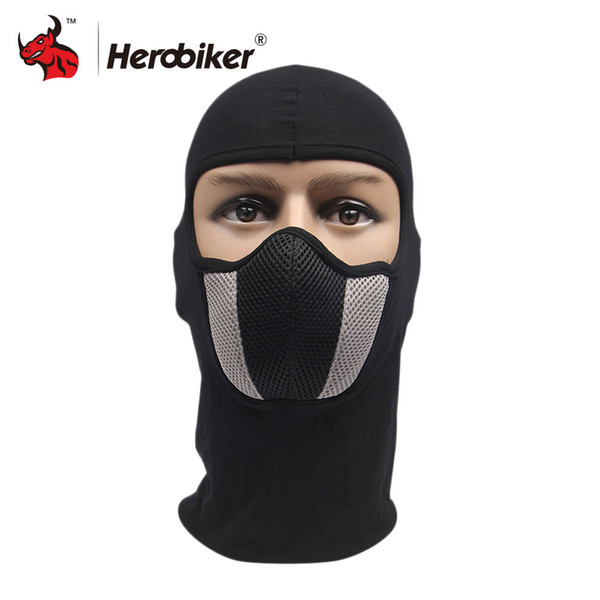 red HEROBIKER Cotton Grid Face Men's Outdoor Sports Windproof Dustproof Red Mask motorcycle face