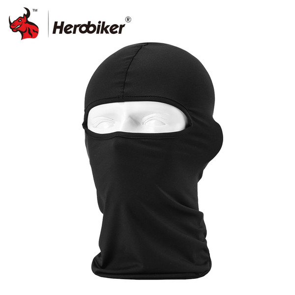 ski helmet HEROBIKER Motorcycle Face Thermal Synthetic Silk Ultra Thin Ski Face Mask Hood Helmet Balaclava Hat Headwear Motorcycle