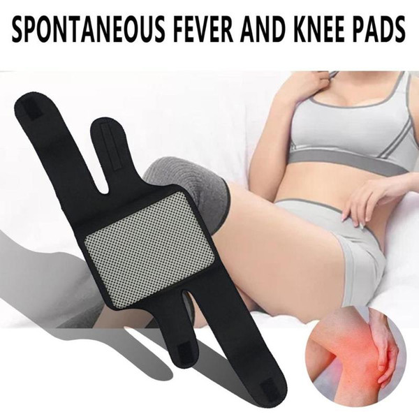 1Pair Tourmaline Self-Heating Knee Leggings Brace Support Magnetic Therapy Knee Pads Adjustable Massager Health Care