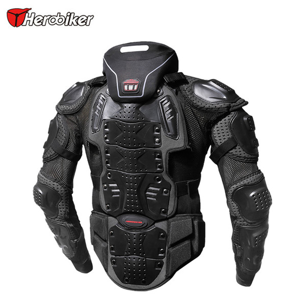 HEROBIKER Motorcycle Armor Jacket Motocross Racing Riding Offroad Protective Gear Body Guards Outdoor Sport Add Neck Prodector