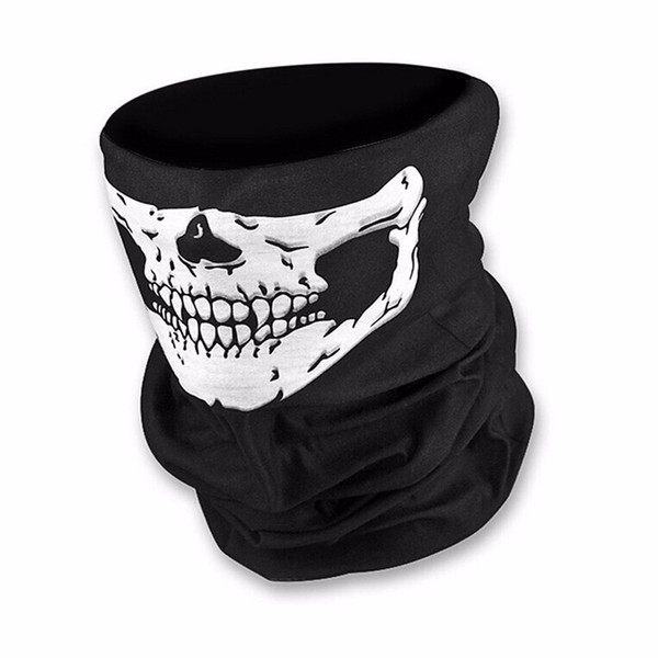 Outdoor Motorcycle Bicycle Ridding Masks Scarf Half Face Mask Cap Neck Ghost Skull For Party CS Halloween Decoration