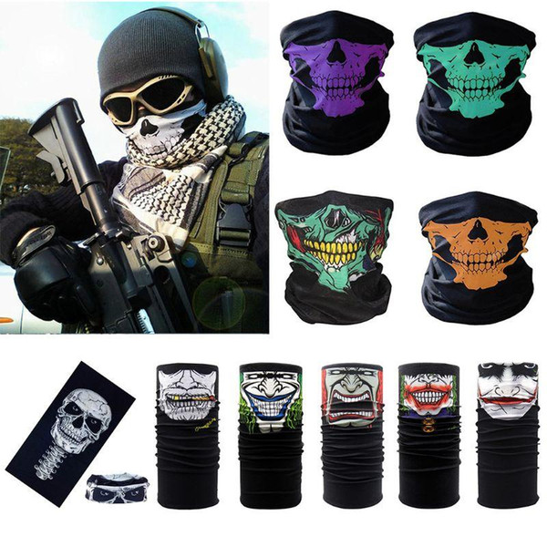 Skull Ghost Mask Cycling Bicycle Bike Riding Motorcycle Magic Headwear Scarf Bandanas Masks Ski Balaclava Neckerchief Half Face Halloween