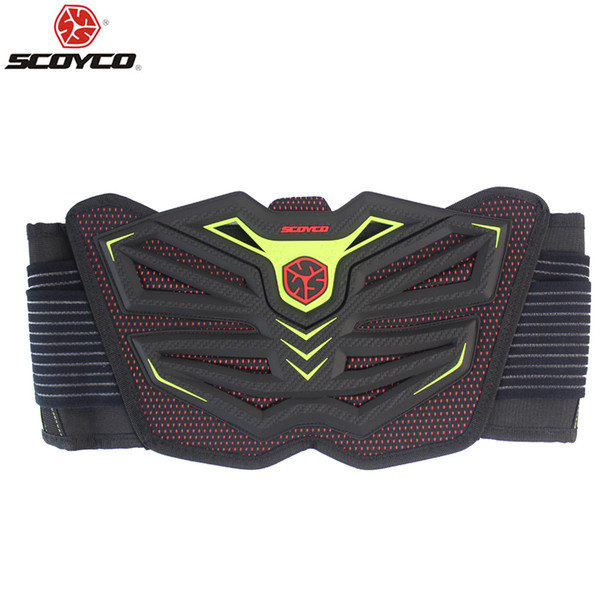 SCOYCO Motorcycle Waist Protector Brace Motocross Off Road Racing Safety Belt Road Protective Kidney Belt Sports Gear Red U11