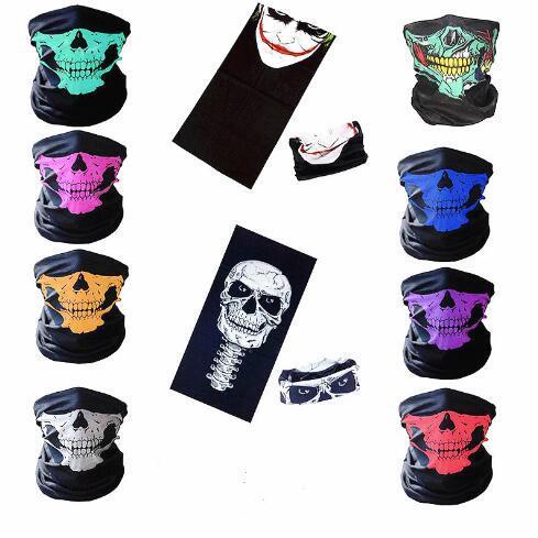 Wholesale Outdoor Seamless Versatile Magic Skull Scarf Face Mask Scarf Cycling Riding Masks Warm Neckerchief Halloween Headwear Masquerade