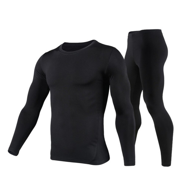 Autumn Winter Men Outdoor Sports Warm Underwear Set Long Sleeve Hiking Skiing Motorcycle Tight Suit Slim Fit Pullovers & Pants