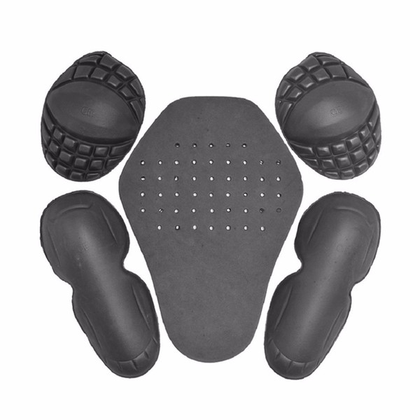 5 Pcs/Set Motorcycle Riding Shoulder Elbow Back Chest Knee Protection Pad Racing Safety Armour Black C45